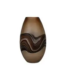 { Valeria Glasvas 3 Storlekar, Handgjord, Brun Med Snygga detaljer { shop_name }} Mellan: Diameter 19cm Höjd 32cm KRIFON
