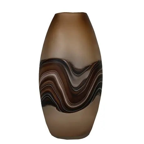 { Valeria Glasvas 3 Storlekar, Handgjord, Brun Med Snygga detaljer { shop_name }} Stor: Diameter 21cm Höjd 40cm KRIFON