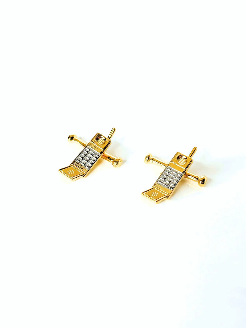{ Manschettknappar Guld & Silverfärgade, Motiv Knapptelefon { shop_name }} Default Title Pryloasen