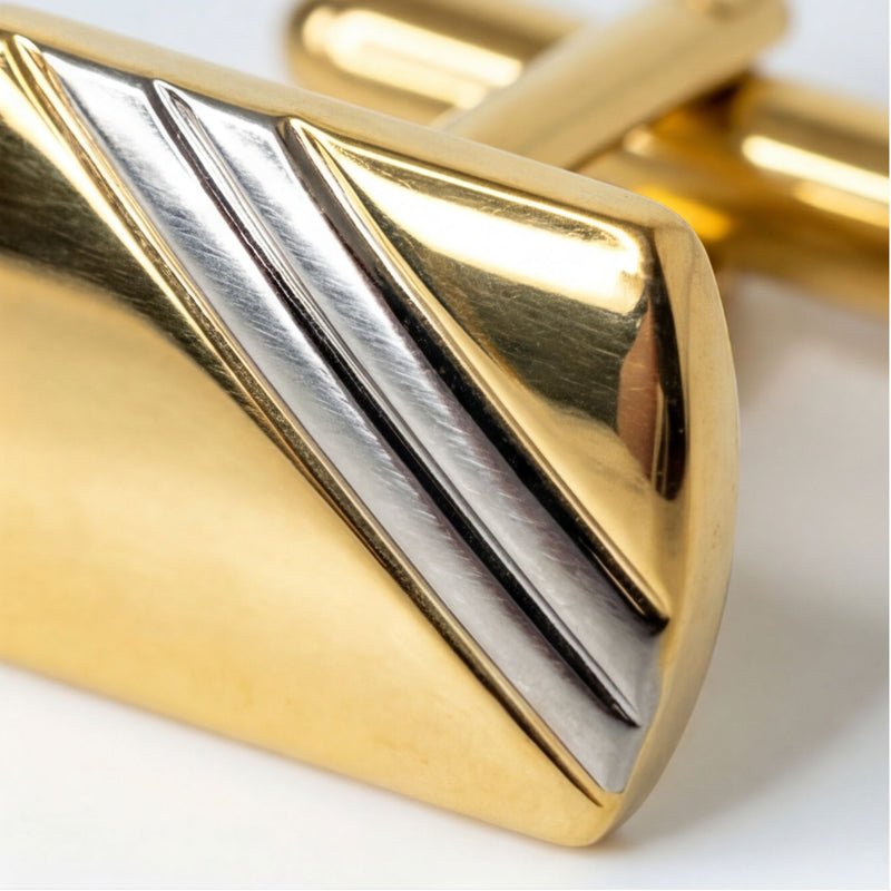 Manschettknappar Guld & Silver - Klassisk Tvåfärgad Design
