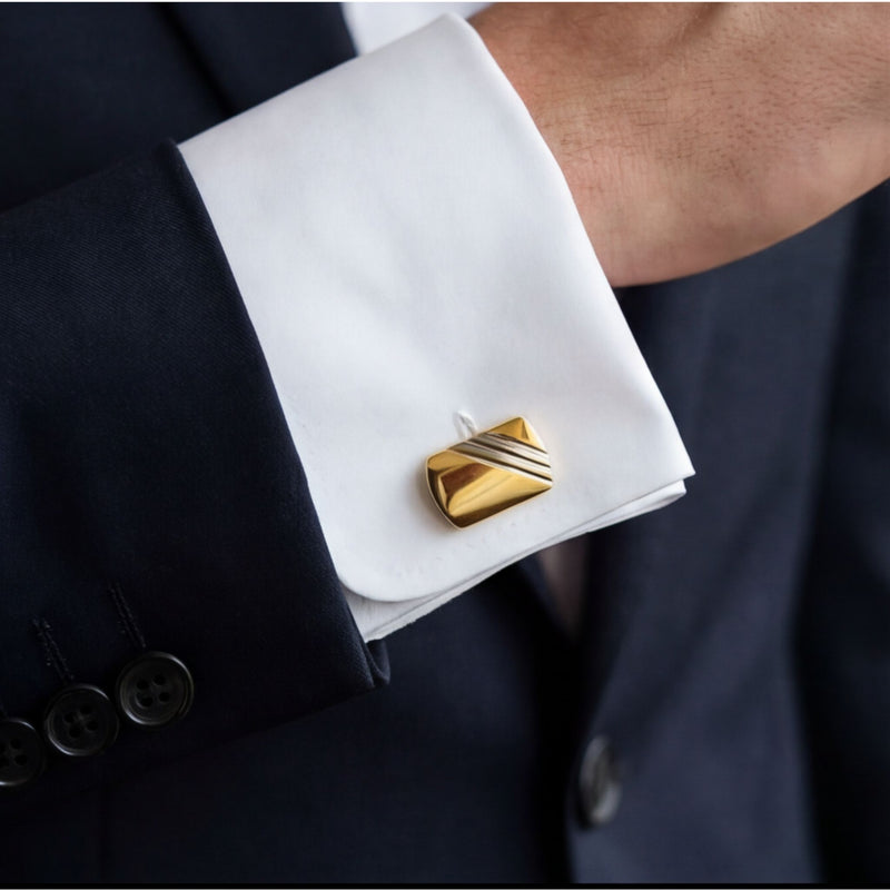 Manschettknappar Guld & Silver - Klassisk Tvåfärgad Design