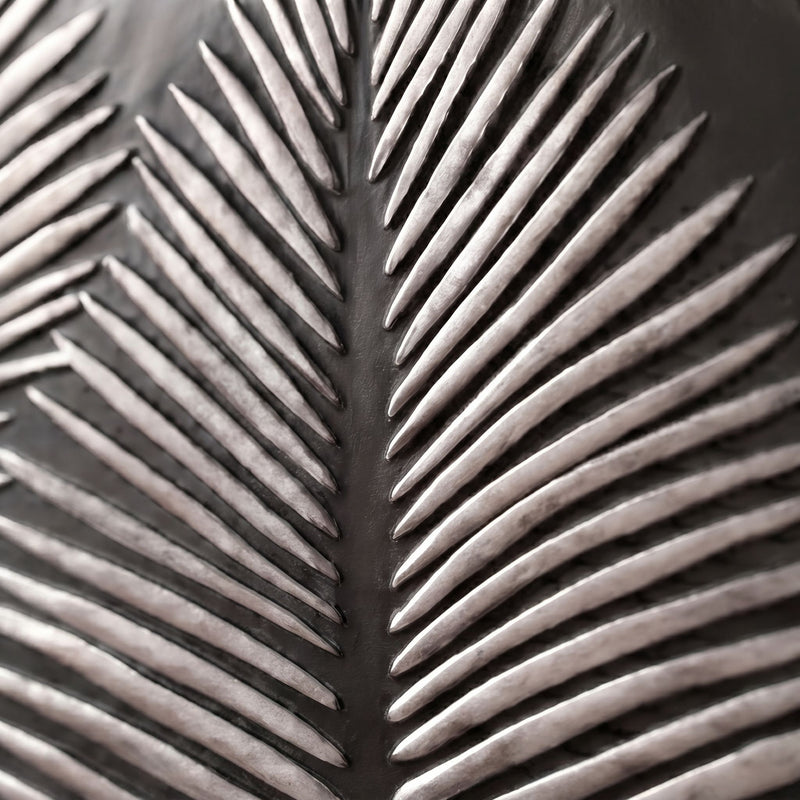Lädertavla Palmblad - Handgjord 3D-Konst, 72x72cm