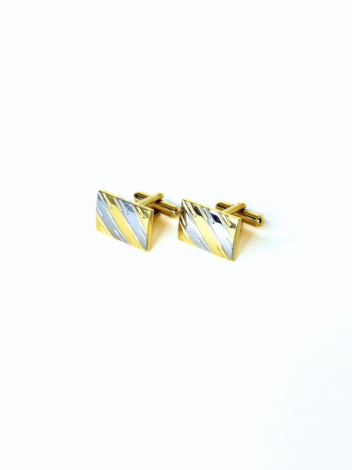 { Manschettknappar Guldfärgade med silverfärgat mönster { shop_name }} Default Title Pryloasen