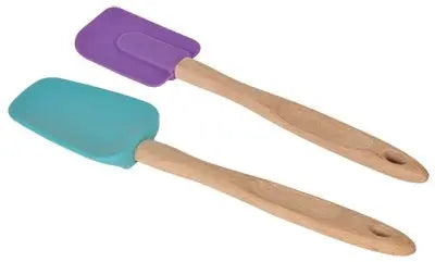 { Slickepottar 2-pack i trä och silikon, blå och lila { shop_name }} Default Title Pryloasen