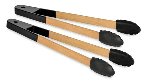 { Stekpincetter 2-pack i trä och silikon, Svart { shop_name }} Default Title Pryloasen