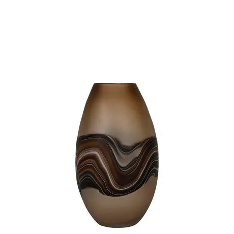 { Valeria Glasvas 3 Storlekar, Handgjord, Brun Med Snygga detaljer { shop_name }} Liten: Diameter 17cm Höjd 28cm KRIFON