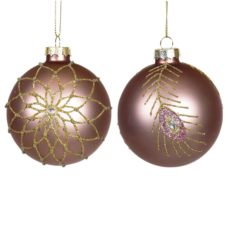 Julkulor Exklusiva, Rosa, 2 olika motiv - Pryloasen