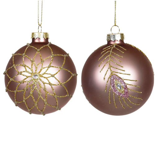 Julkulor Exklusiva, Rosa, 2 olika motiv - Pryloasen