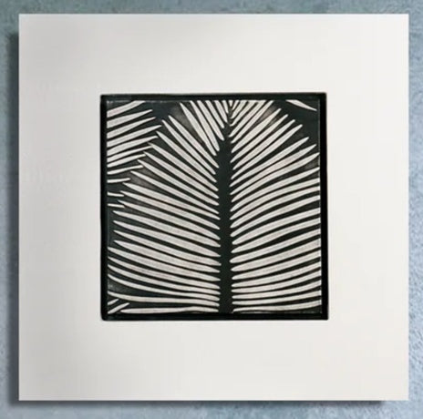 Lädertavla Palmblad