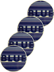 { Glasunderlägg Runda 4-pack GREEN/BLUE { shop_name }} BLUE Pryloasen