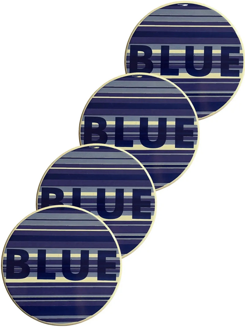{ Glasunderlägg Runda 4-pack GREEN/BLUE { shop_name }} BLUE Pryloasen