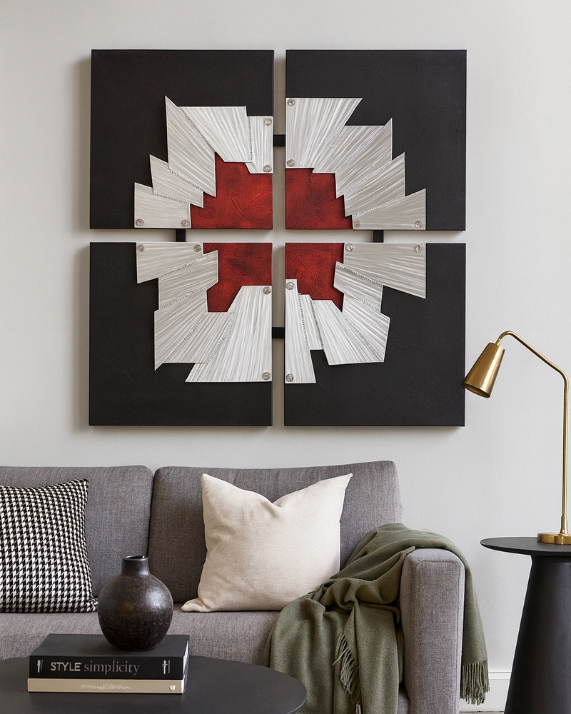 Metall/Canvastavla Eld