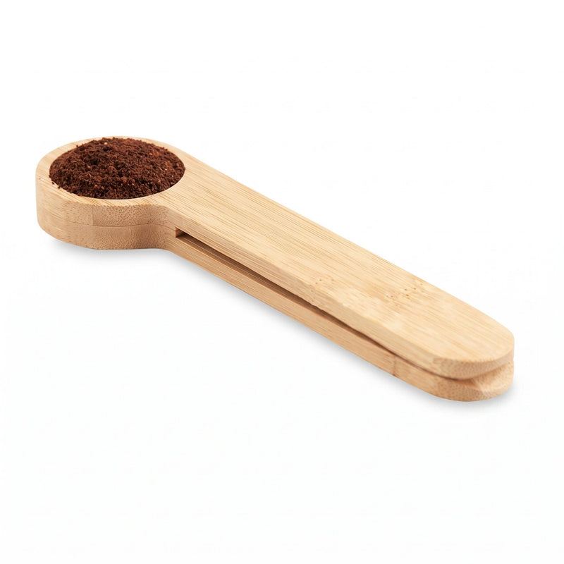 Kaffemått Med Klämma - Bambu, 2-i-1