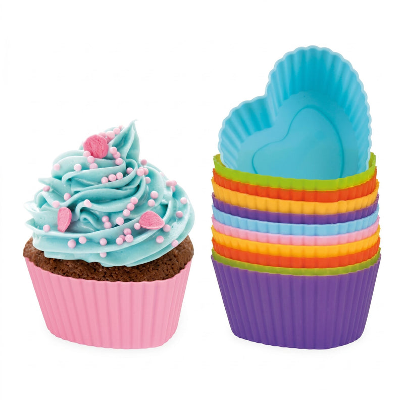 Muffinsformar 12-pack - Silikon, Glada Färger
