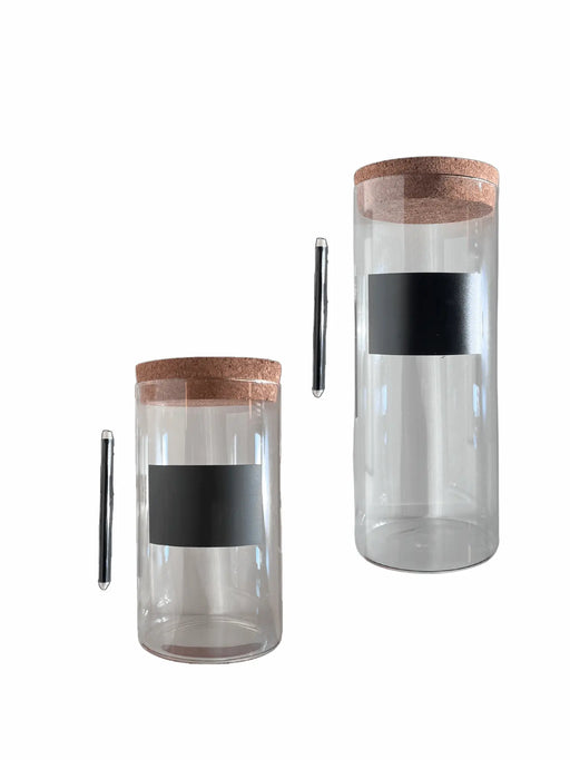 { Glasburkar med korklock & griffel { shop_name }} 1.6L 10x25.5cm Cirratum