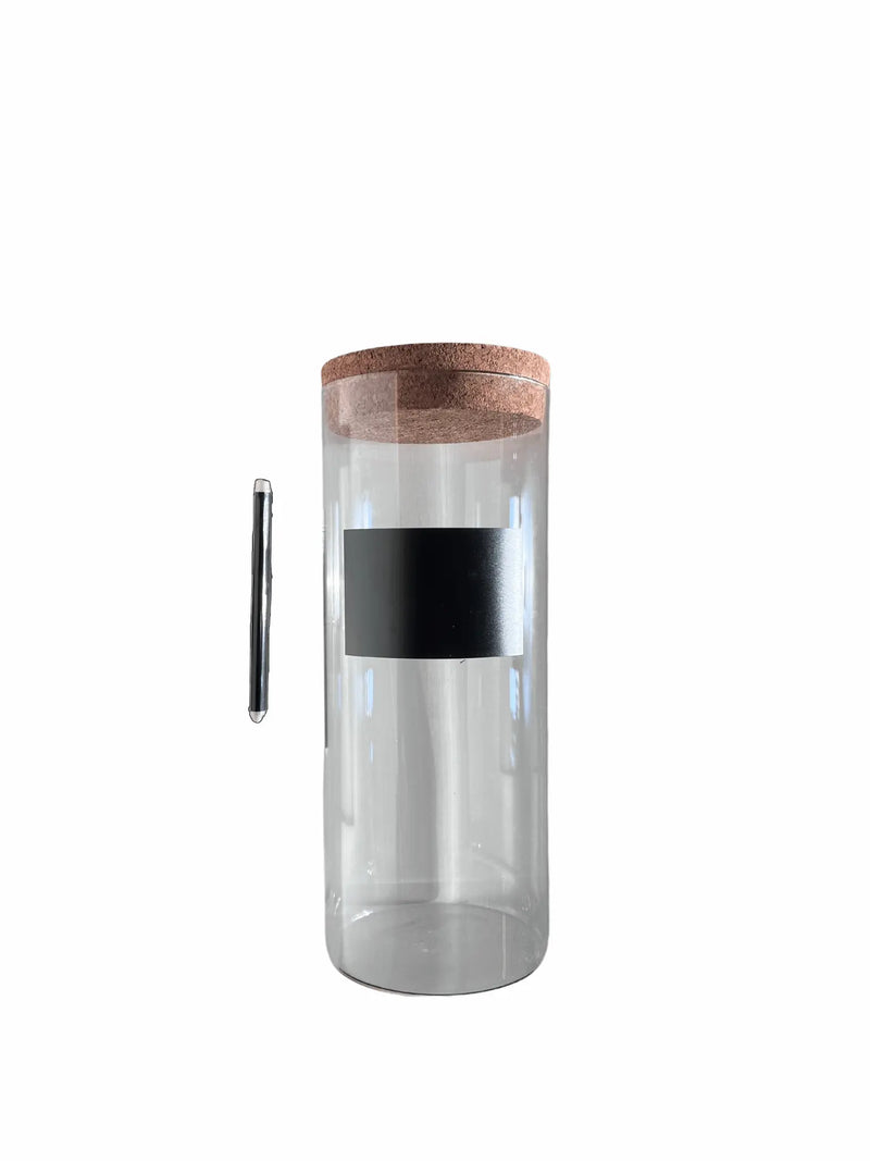 { Glasburkar med korklock & griffel { shop_name }} 1.6L 10x25.5cm Cirratum