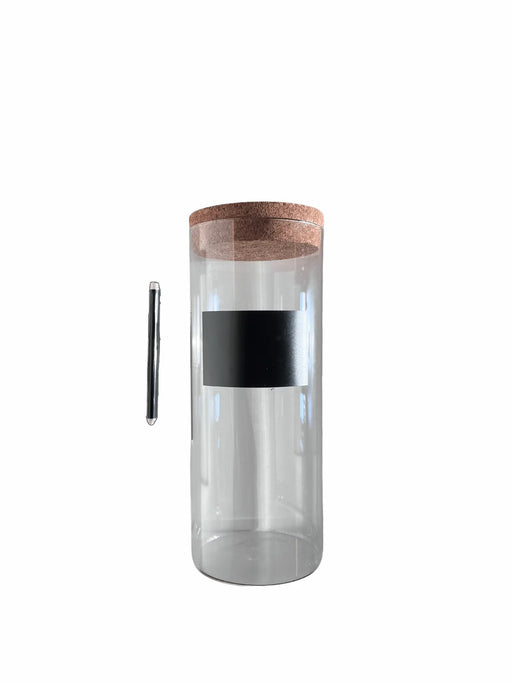 { Glasburkar med korklock & griffel { shop_name }} 1.6L 10x25.5cm Cirratum