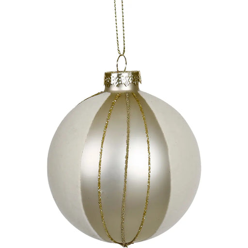 Julkulor Exklusiva, Beige och Vit, Rutmönster och Ränder - Pryloasen