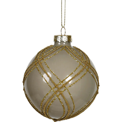 Julkulor Exklusiva, Beige och Vit, Rutmönster och Ränder - Pryloasen