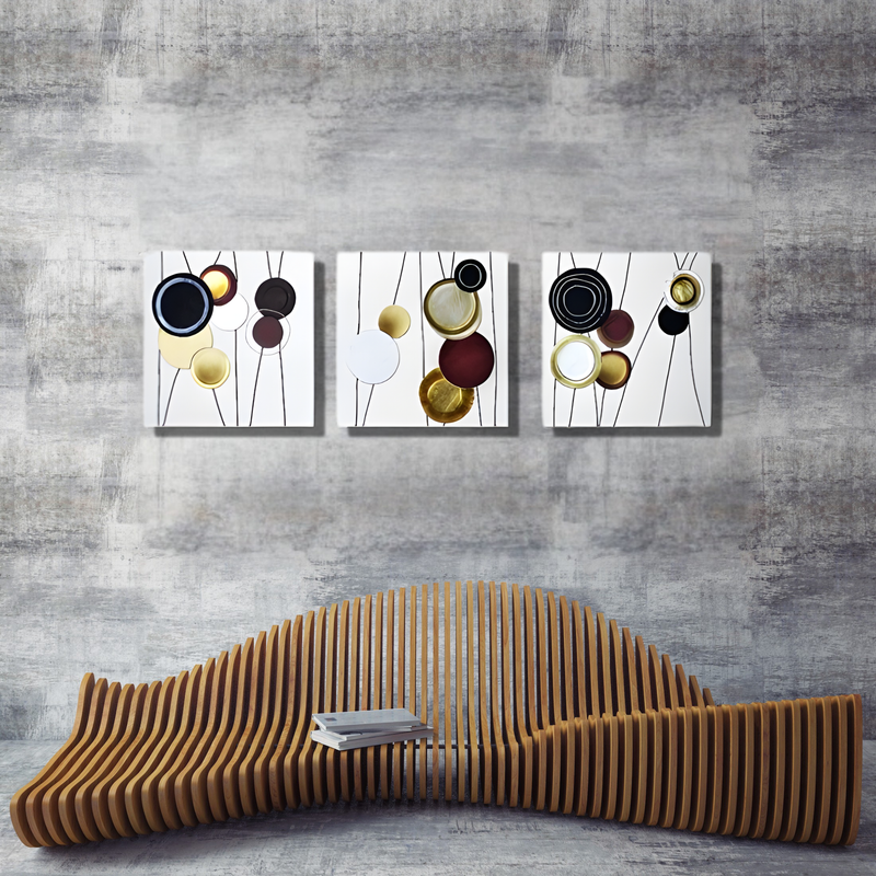 Lädertavlor Cirkus vit 3/set