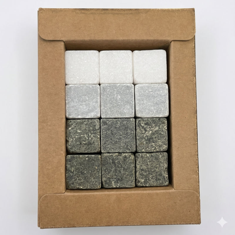 Kylstenar 12-pack - vita, gråa & svarta stenar