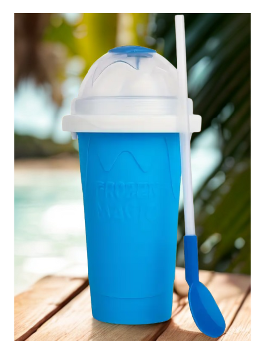 Frozen Magic Slush Mugg Blå med Sugrörssked