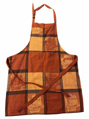 { Rutigt Retro Tygförkläde med ficka, Motiv: Piratskepp, 4 varianter { shop_name }} Gul & Orange Pryloasen