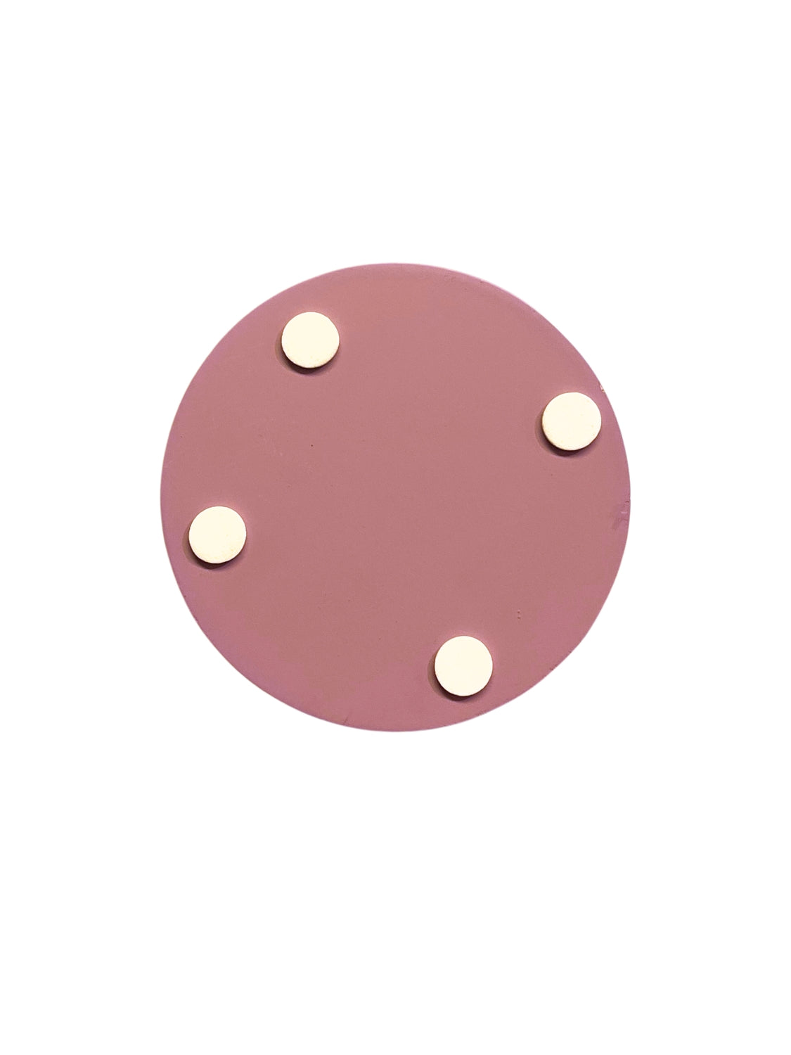 Glasunderlägg Runda 4-pack lila/rosa med vita prickar
