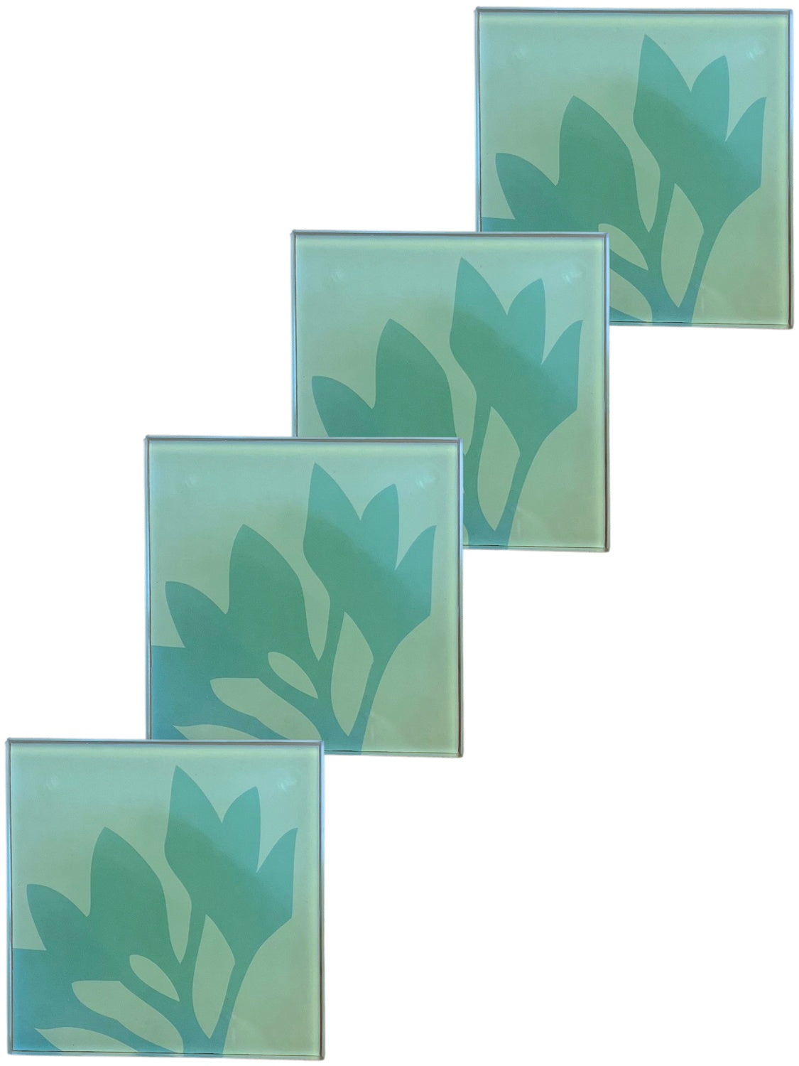 Glasunderlägg fyrkantig 4-pack, 2 motiv