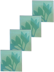 { Glasunderlägg fyrkantig 4-pack, 2 motiv { shop_name }} Blommor Pryloasen