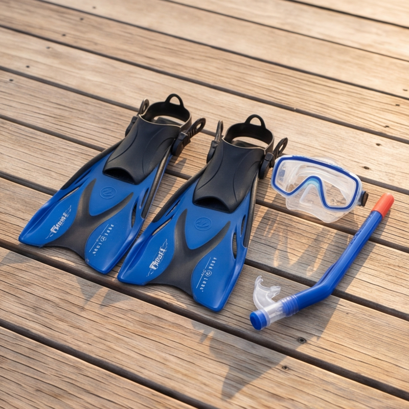 Aqua Lung Proflex Snorkelset med simfötter Blå/svart 33-36