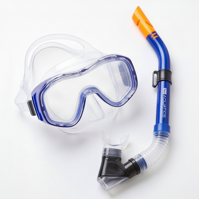Snorkelset Aqua Lung Karibik med Simfötter - Blå, Storlek 36-37, 42-43 & 44-45