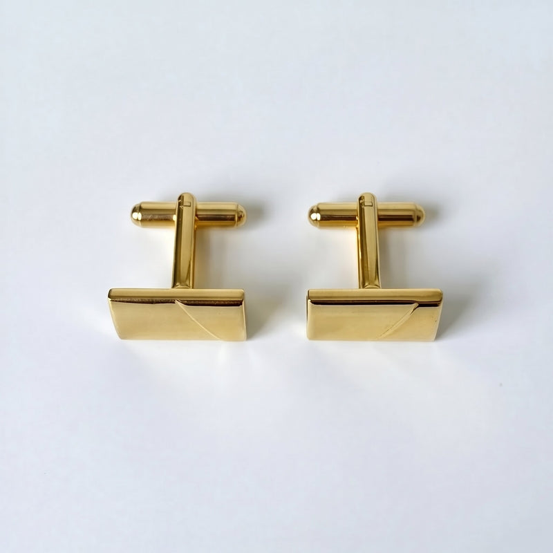 Manschettknappar Guld - Klassisk Guldfärgad Med Veck