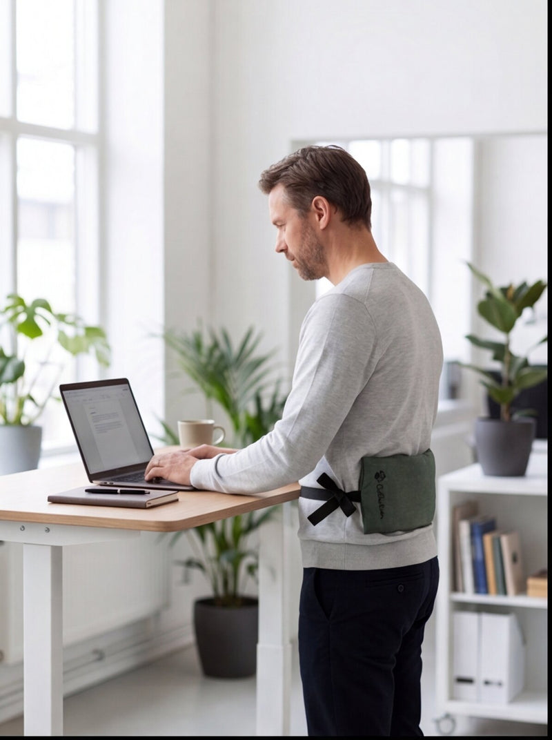 Värmebälte Mörkgrön - Svarta Remmar, Handsfree Värme