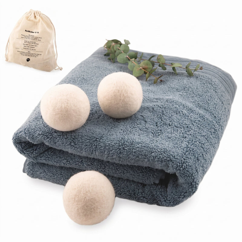 Torkbollar Ull 3-pack - Naturlig Mjukgörare, 7 cm